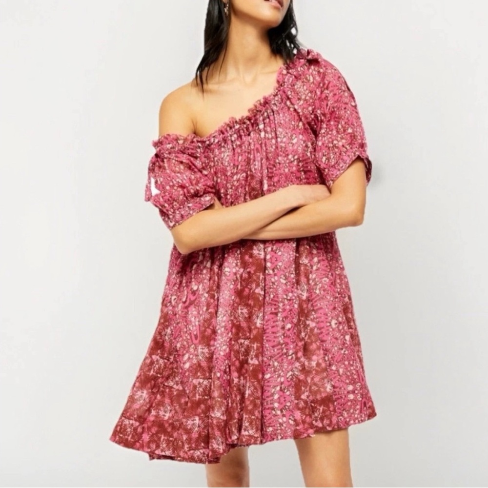Free People Jet Set Mini Dress Pink small‎